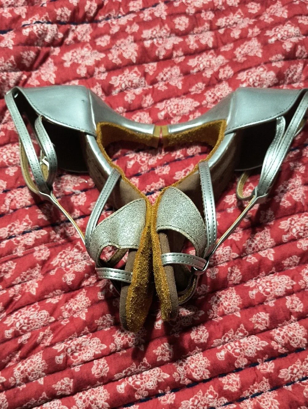 Sansha Dance Silver Strappy Mid-Heel Dance Sandals